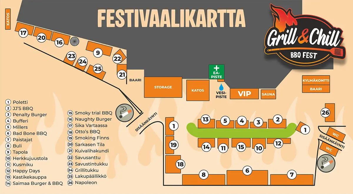 Grill & Chill BBQ Festival 2026 – Tapahtumakartta